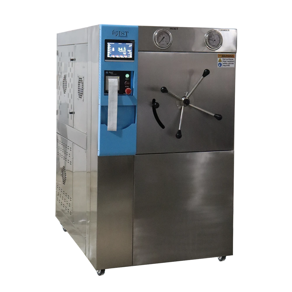 Laboratory horizontal cylindrical autoclave with stainless steel finish by WIST