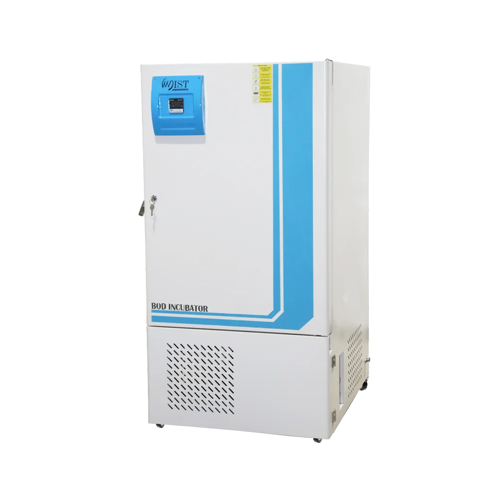 WIST BOD Incubator - tall upright model with a clean white and blue design, featuring an advanced digital controller for stable low-temperature incubation and BOD testing.