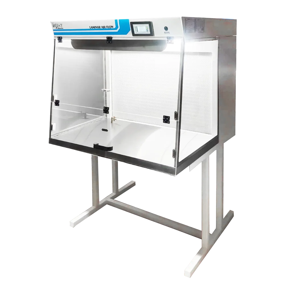 Horizontal laminar air flow cabinet ensuring clean, sterile airflow to protect samples in lab settings
